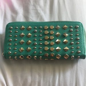 Teal and gold wallet